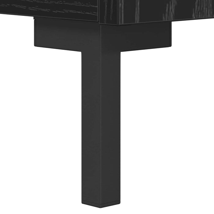 Bufet Stejar Negru 69,5 x 34 x 90 cm Lemn Ingineresc și Fier - WALTI WALTI