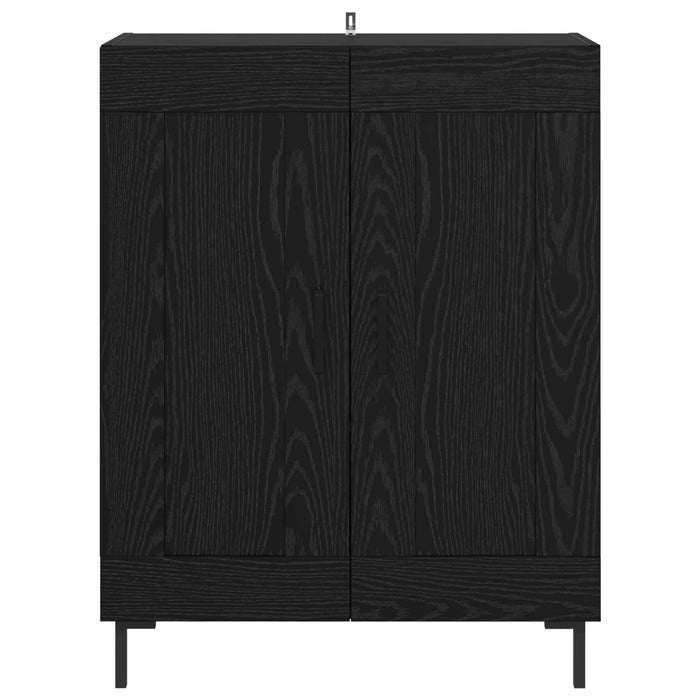 Bufet Stejar Negru 69,5 x 34 x 90 cm Lemn Ingineresc și Fier - WALTI WALTI