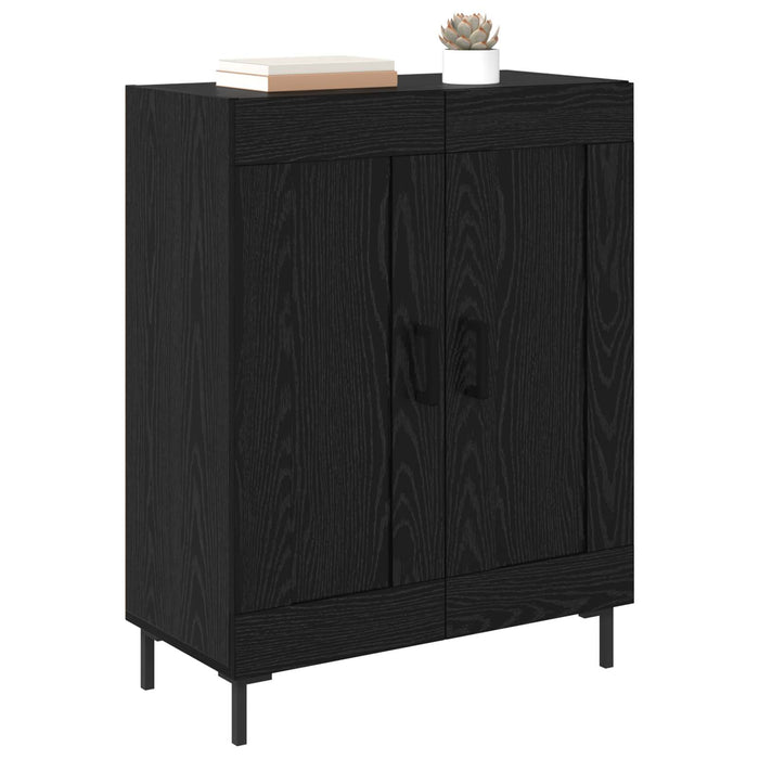 Bufet Stejar Negru 69,5 x 34 x 90 cm Lemn Ingineresc și Fier - WALTI WALTI