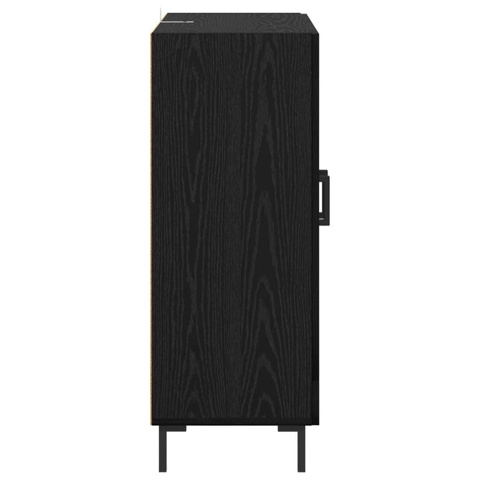 Bufet Stejar Negru 69,5 x 34 x 90 cm Lemn Ingineresc și Fier - WALTI WALTI