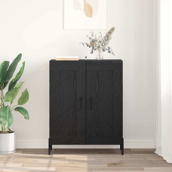 Bufet Stejar Negru 69,5 x 34 x 90 cm Lemn Ingineresc și Fier - WALTI WALTI