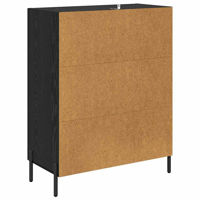 Bufet Stejar Negru 69,5 x 34 x 90 cm Lemn Ingineresc și Fier - WALTI WALTI