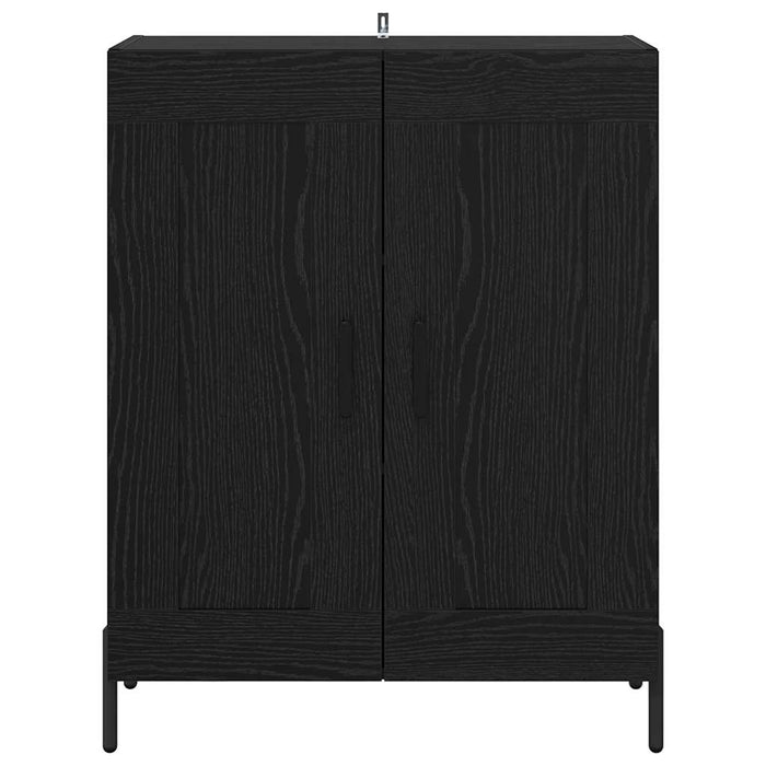 Bufet Stejar Negru 69,5 x 34 x 90 cm Lemn Ingineresc și Fier - WALTI WALTI