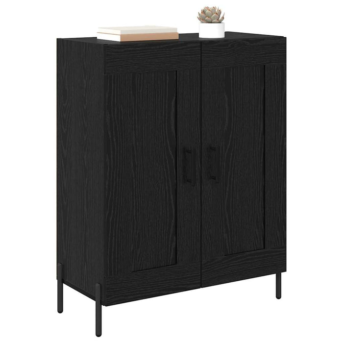 Bufet Stejar Negru 69,5 x 34 x 90 cm Lemn Ingineresc și Fier - WALTI WALTI