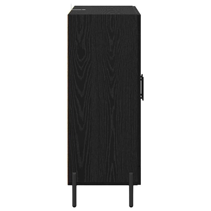 Bufet Stejar Negru 69,5 x 34 x 90 cm Lemn Ingineresc și Fier - WALTI WALTI