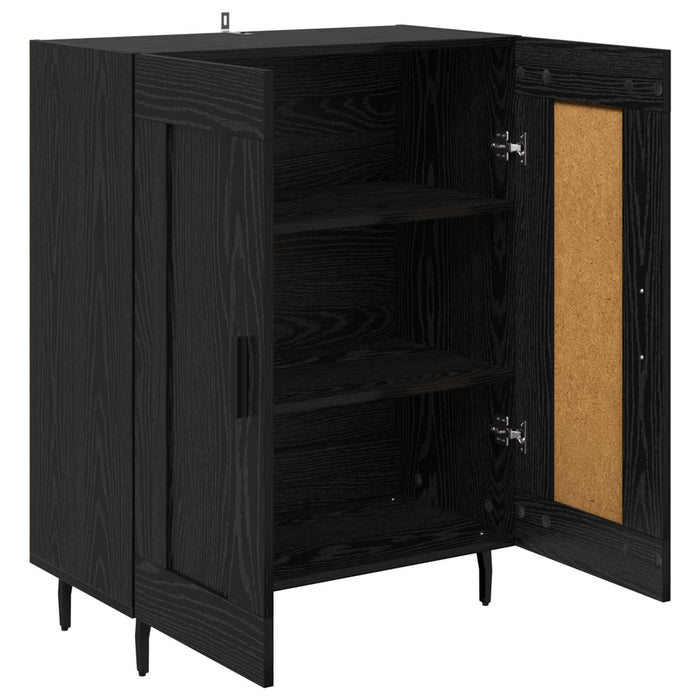 Bufet Stejar Negru 69,5 x 34 x 90 cm Lemn Ingineresc și Fier - WALTI WALTI