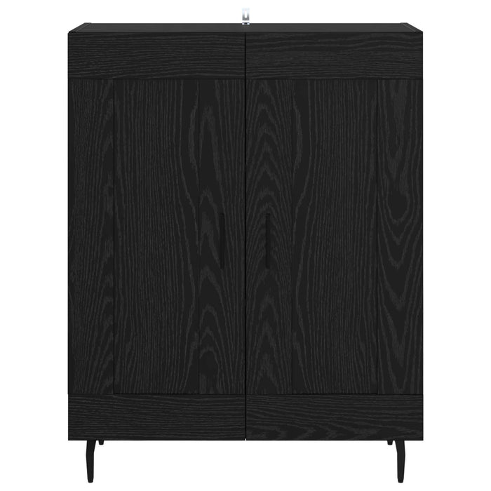 Bufet Stejar Negru 69,5 x 34 x 90 cm Lemn Ingineresc și Fier - WALTI WALTI