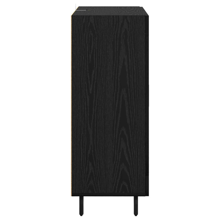 Bufet Stejar Negru 69,5 x 34 x 90 cm Lemn Ingineresc și Fier - WALTI WALTI
