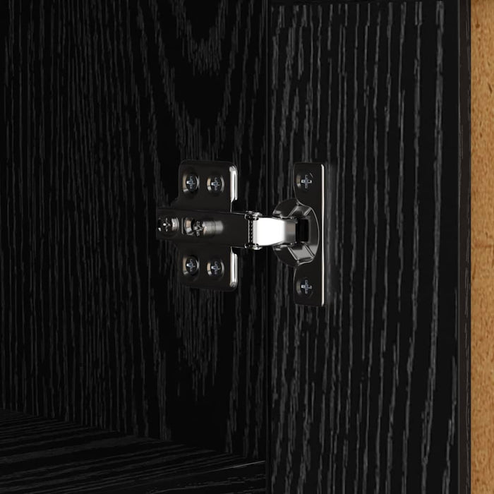 Bufet Stejar Negru 69,5 x 34 x 90 cm Lemn Ingineresc și Fier - WALTI WALTI