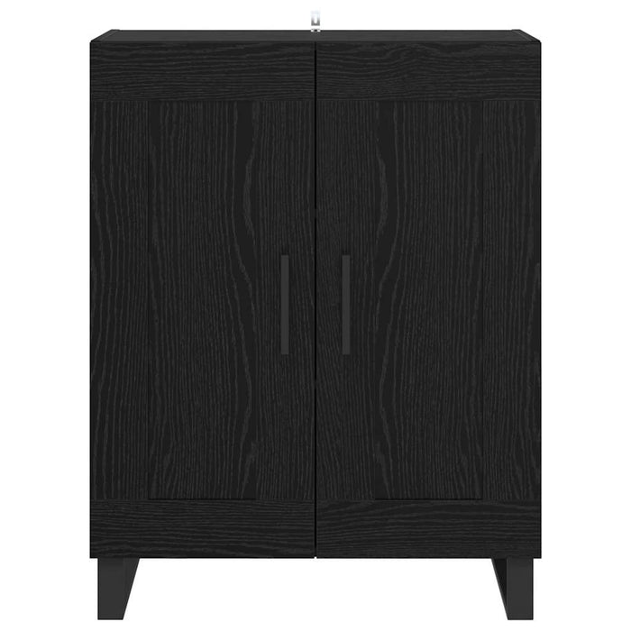 Bufet Stejar Negru 69,5 x 34 x 90 cm Lemn Ingineresc și Fier - WALTI WALTI