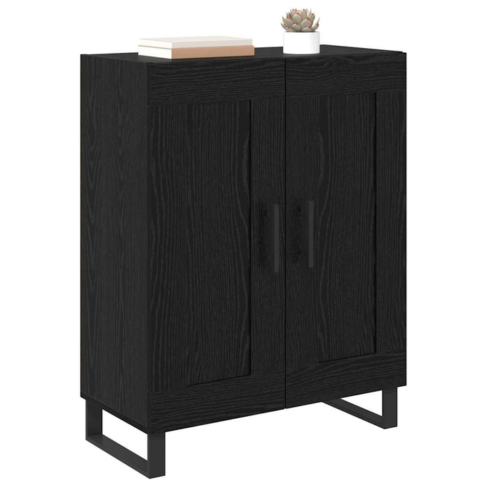Bufet Stejar Negru 69,5 x 34 x 90 cm Lemn Ingineresc și Fier - WALTI WALTI