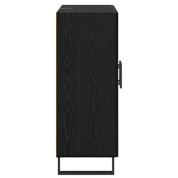 Bufet Stejar Negru 69,5 x 34 x 90 cm Lemn Ingineresc și Fier - WALTI WALTI