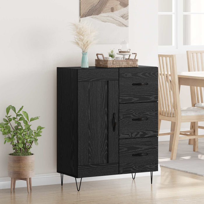 Bufet cu sertar Stejar Negru 69,5 x 34 x 90 cm Lemn prelucrat - WALTI WALTI