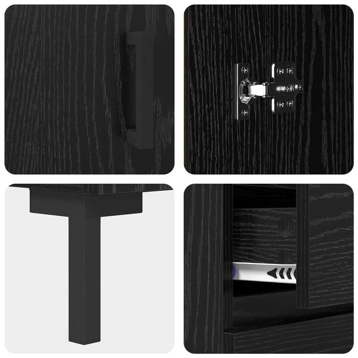 Bufet cu sertar Stejar negru 69.5 x 34 x 90 cm Lemn compozit - WALTI WALTI