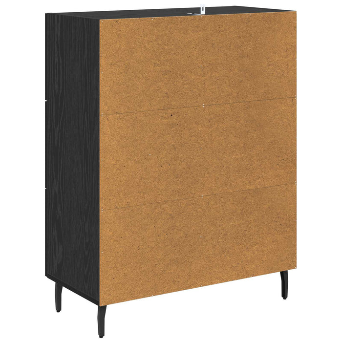 Bufet Stejar Negru 69,5 x 34 x 90 cm Lemn Ingineresc și Fier - WALTI WALTI