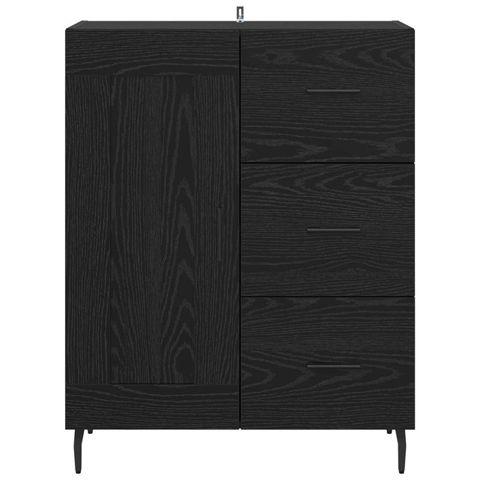 Bufet Stejar Negru 69,5 x 34 x 90 cm Lemn Ingineresc și Fier - WALTI WALTI