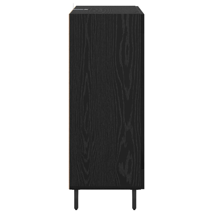 Bufet Stejar Negru 69,5 x 34 x 90 cm Lemn Ingineresc și Fier - WALTI WALTI
