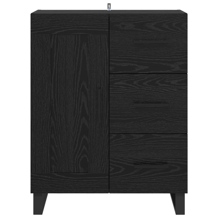 Bufet Stejar Negru 69,5 x 34 x 90 cm Lemn Ingineresc și Fier - WALTI WALTI