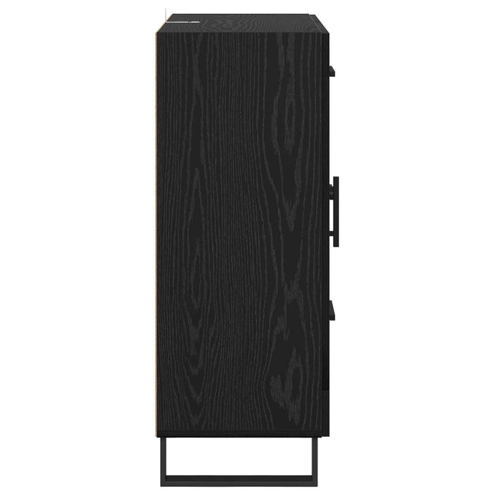 Bufet Stejar Negru 69,5 x 34 x 90 cm Lemn Ingineresc și Fier - WALTI WALTI