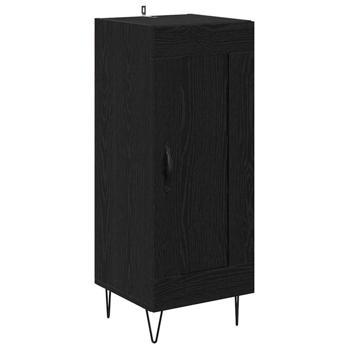 Bufet Stejar Negru 34,5 x 34 x 90 cm Lemn Ingineresc și Fier - WALTI WALTI