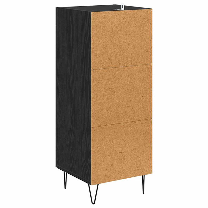 Bufet Stejar Negru 34,5 x 34 x 90 cm Lemn Ingineresc și Fier - WALTI WALTI