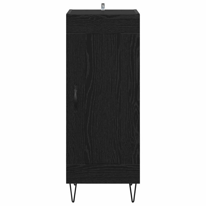 Bufet Stejar Negru 34,5 x 34 x 90 cm Lemn Ingineresc și Fier - WALTI WALTI