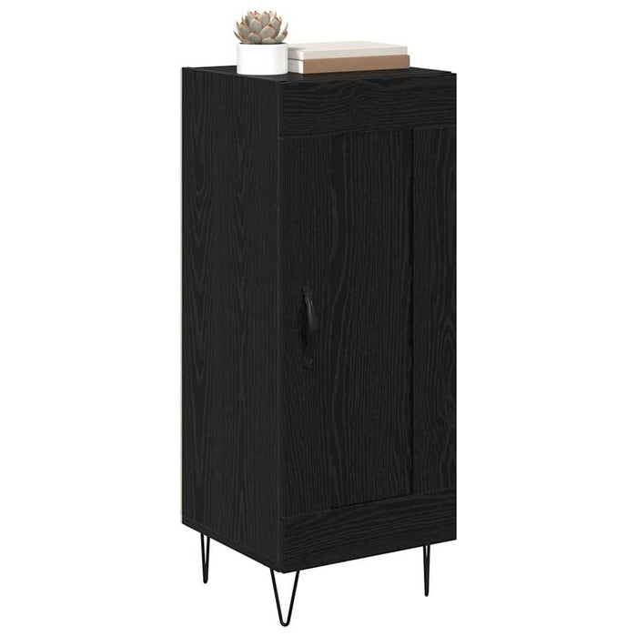 Bufet Stejar Negru 34,5 x 34 x 90 cm Lemn Ingineresc și Fier - WALTI WALTI