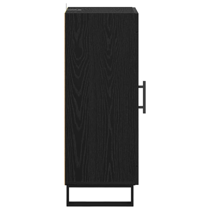 Bufet Stejar Negru 34,5 x 34 x 90 cm Lemn Ingineresc și Fier - WALTI WALTI