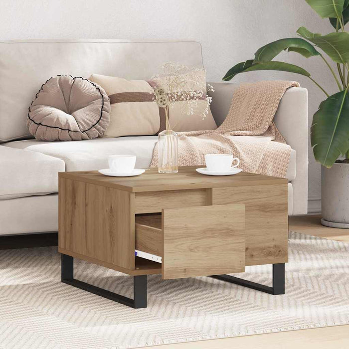 Masă de cafea Stejar Artizanal 55 x 55 x 36,5 cm Lemn prelucrat WALTI