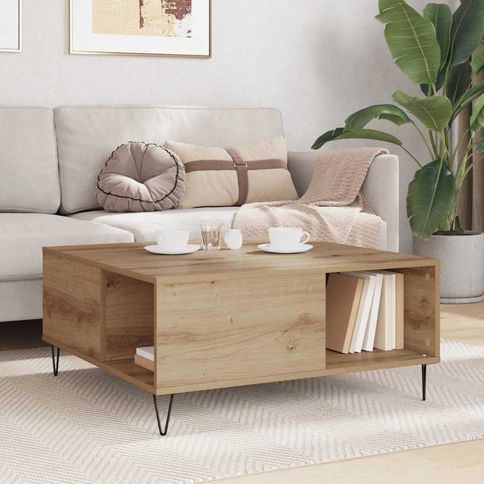 Masă de cafea Stejar Artizanal 80 x 80 x 36,5 cm Lemn compozit - WALTI WALTI