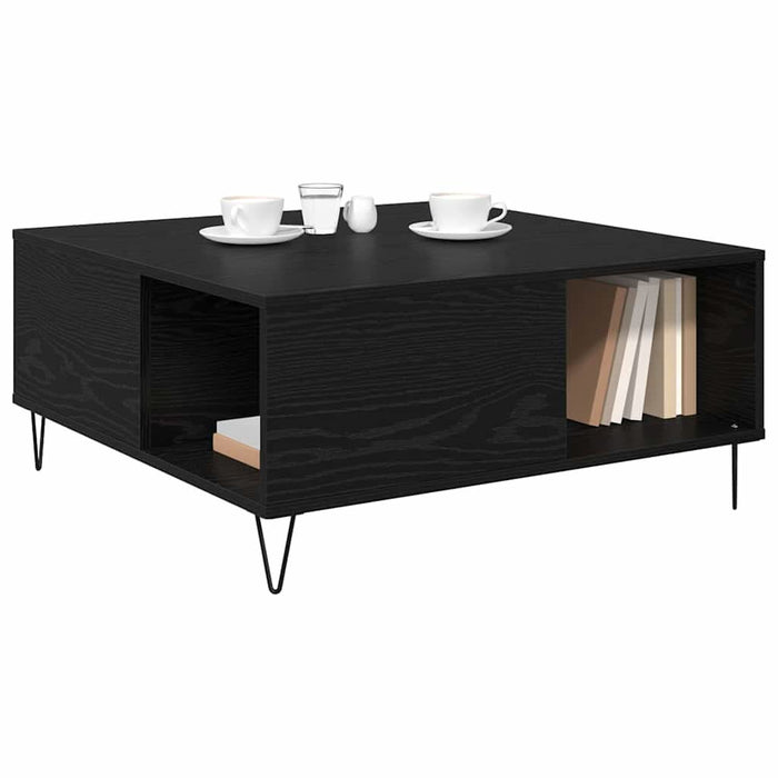 Masă de cafea Stejar Negru 80 x 80 x 36,5 cm Lemn compozit - WALTI WALTI