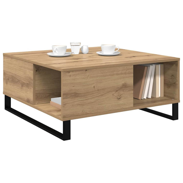 Masă de cafea Stejar Artizanal 80 x 80 x 36,5 cm Lemn compozit - WALTI WALTI