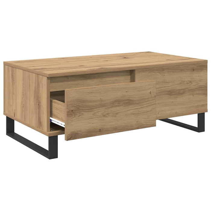 Masă de cafea Stejar Artizanal 90 x 50 x 36,5 cm Lemn compozit - WALTI WALTI