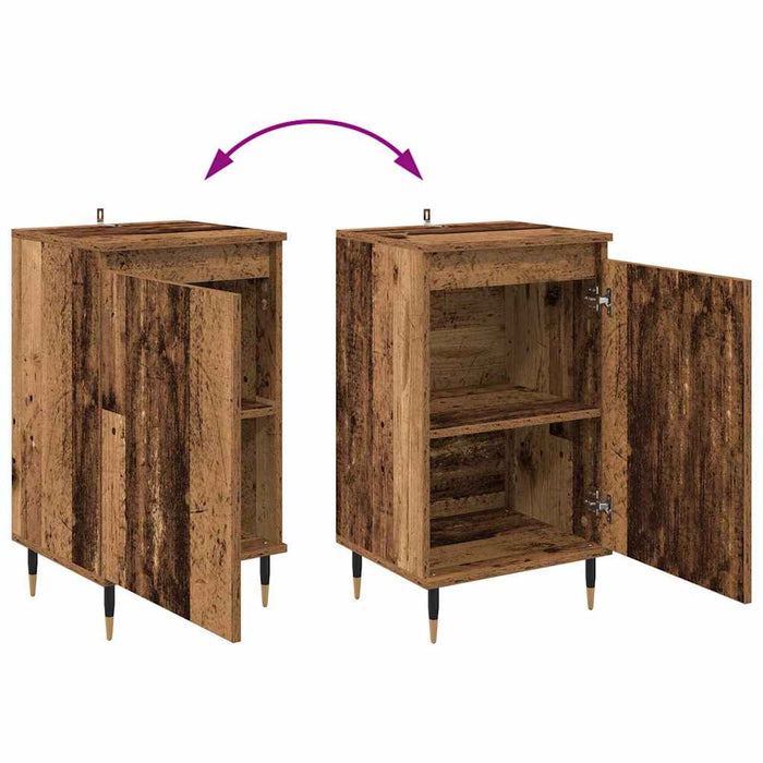 Bufet 2 pcs Lemn Vechi 40 x 35 x 70 cm Lemn Ingineresc și Fier - WALTI WALTI
