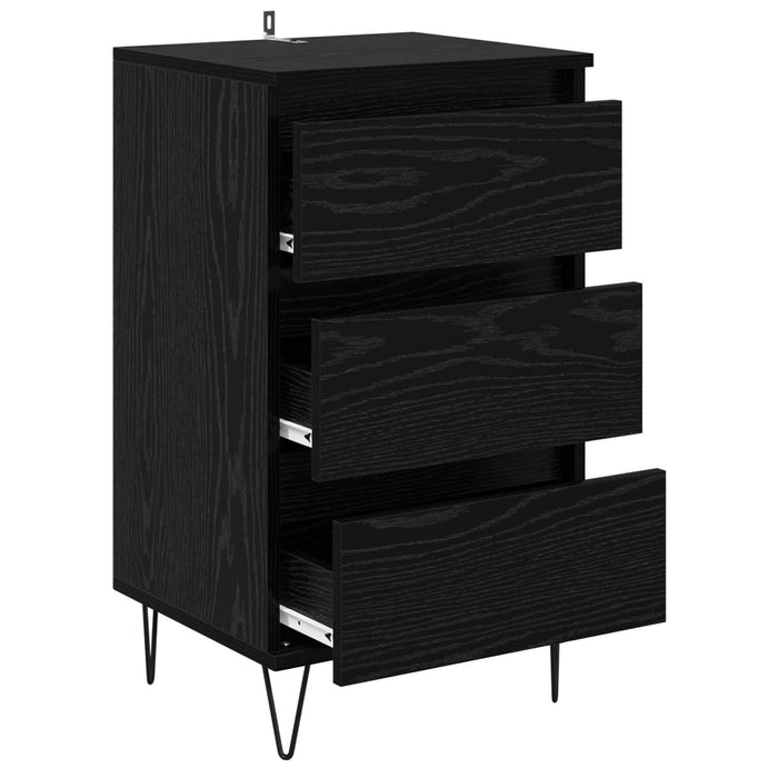 Bufet Stejar Negru 40 x 35 x 70 cm Lemn Ingineresc și Fier - WALTI WALTI