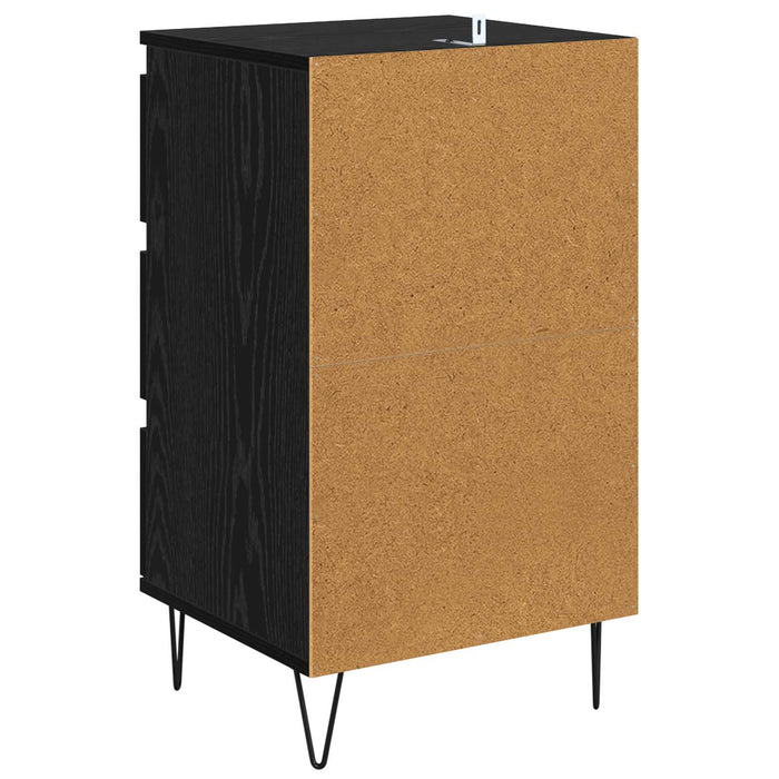 Bufet Stejar Negru 40 x 35 x 70 cm Lemn Ingineresc și Fier - WALTI WALTI
