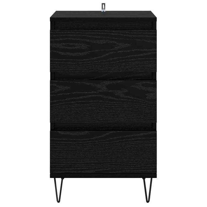 Bufet Stejar Negru 40 x 35 x 70 cm Lemn Ingineresc și Fier - WALTI WALTI