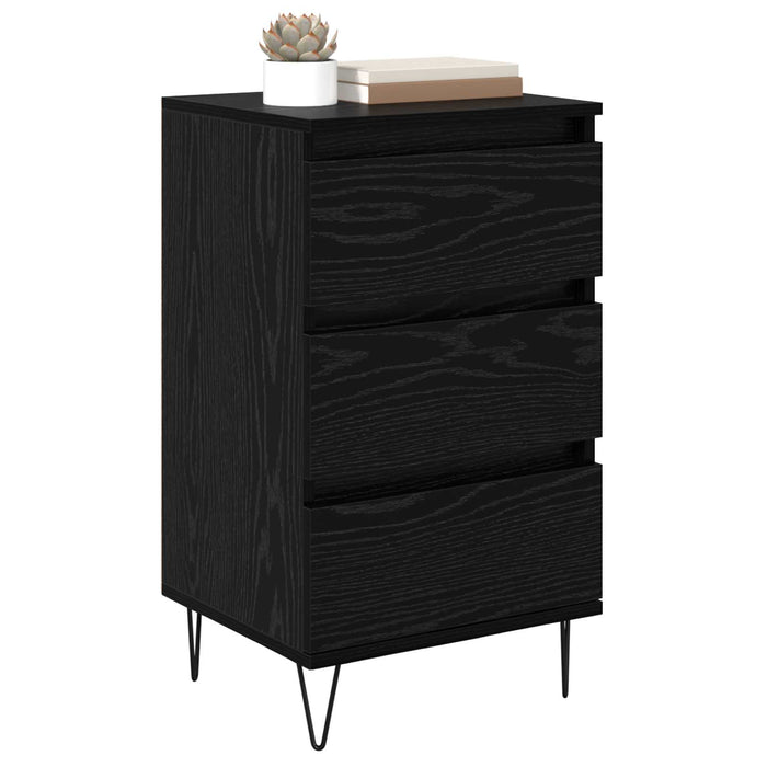 Bufet Stejar Negru 40 x 35 x 70 cm Lemn Ingineresc și Fier - WALTI WALTI