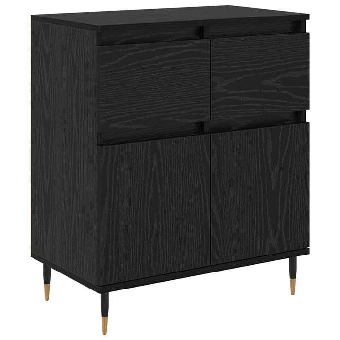 Bufet Stejar Negru 60 x 35 x 70 cm Lemn Ingineresc și Fier - WALTI WALTI