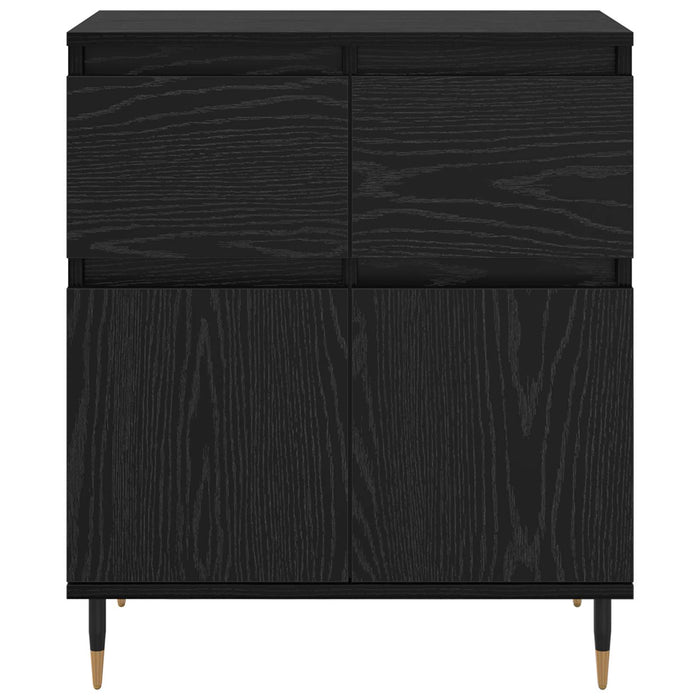 Bufet Stejar Negru 60 x 35 x 70 cm Lemn Ingineresc și Fier - WALTI WALTI