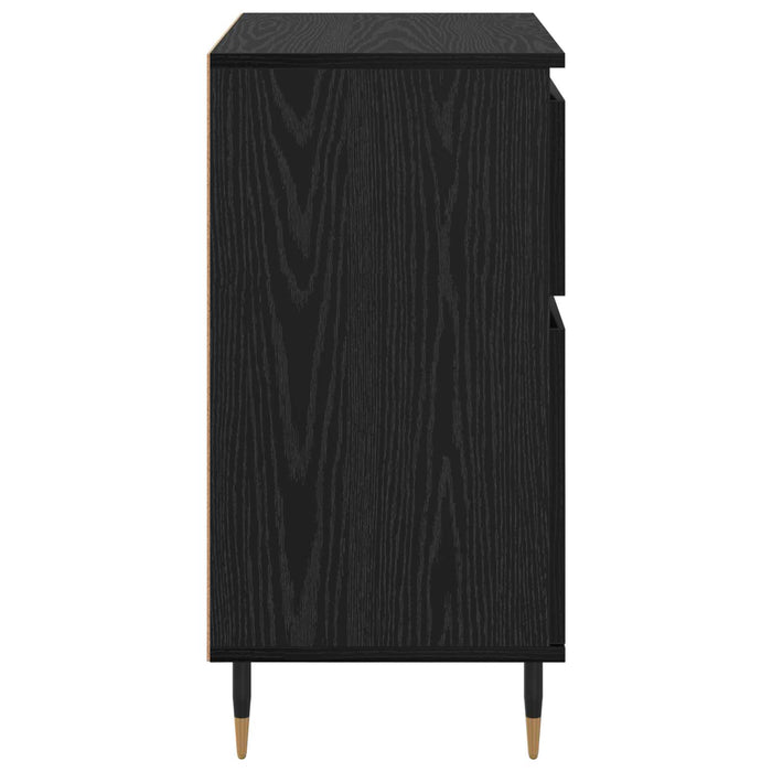 Bufet Stejar Negru 60 x 35 x 70 cm Lemn Ingineresc și Fier - WALTI WALTI