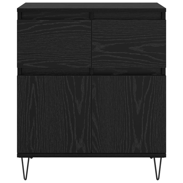 Bufet Stejar Negru 60 x 35 x 70 cm Lemn Ingineresc și Fier - WALTI WALTI
