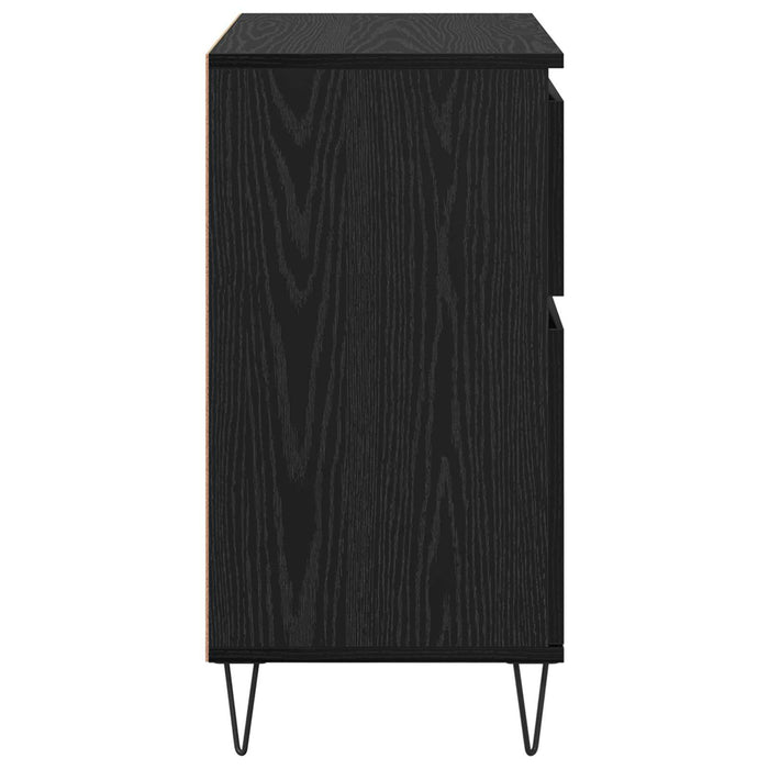 Bufet Stejar Negru 60 x 35 x 70 cm Lemn Ingineresc și Fier - WALTI WALTI