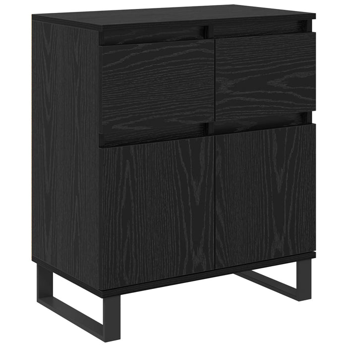 Bufet Stejar Negru 60 x 35 x 70 cm Lemn Ingineresc și Fier - WALTI WALTI