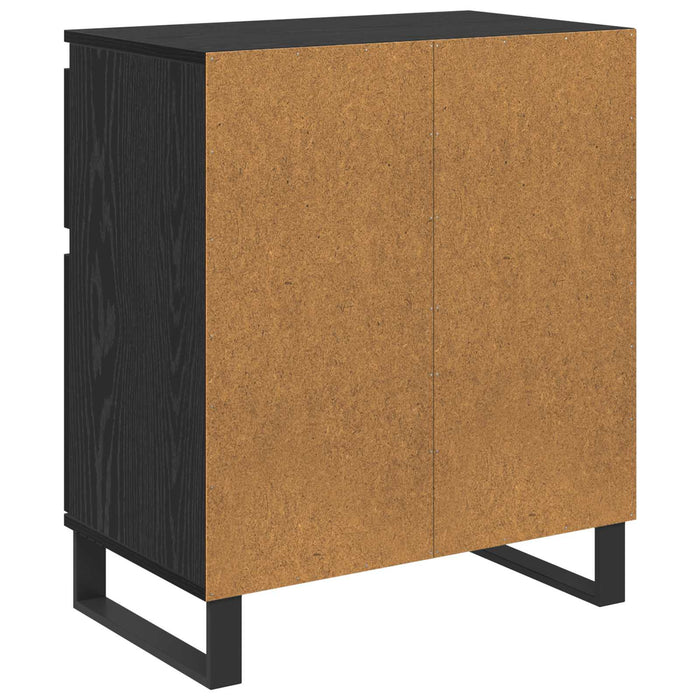 Bufet Stejar Negru 60 x 35 x 70 cm Lemn Ingineresc și Fier - WALTI WALTI