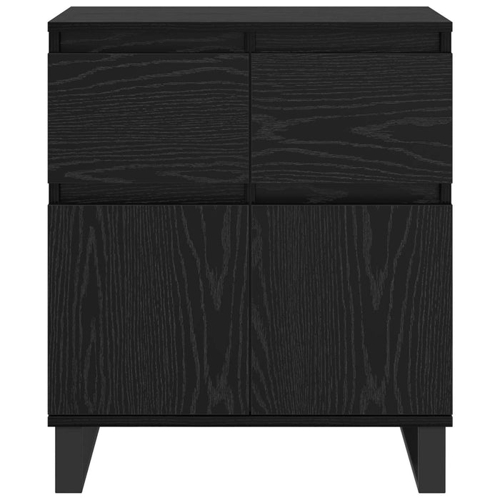 Bufet Stejar Negru 60 x 35 x 70 cm Lemn Ingineresc și Fier - WALTI WALTI