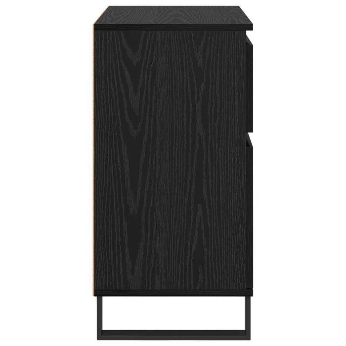 Bufet Stejar Negru 60 x 35 x 70 cm Lemn Ingineresc și Fier - WALTI WALTI