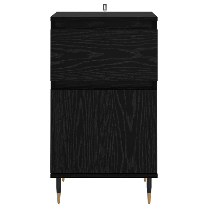 Bufet Stejar Negru 40 x 35 x 70 cm Lemn Ingineresc și Fier - WALTI WALTI