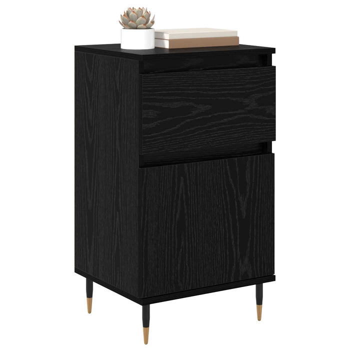 Bufet Stejar Negru 40 x 35 x 70 cm Lemn Ingineresc și Fier - WALTI WALTI