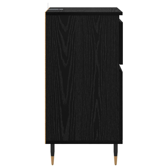 Bufet Stejar Negru 40 x 35 x 70 cm Lemn Ingineresc și Fier - WALTI WALTI
